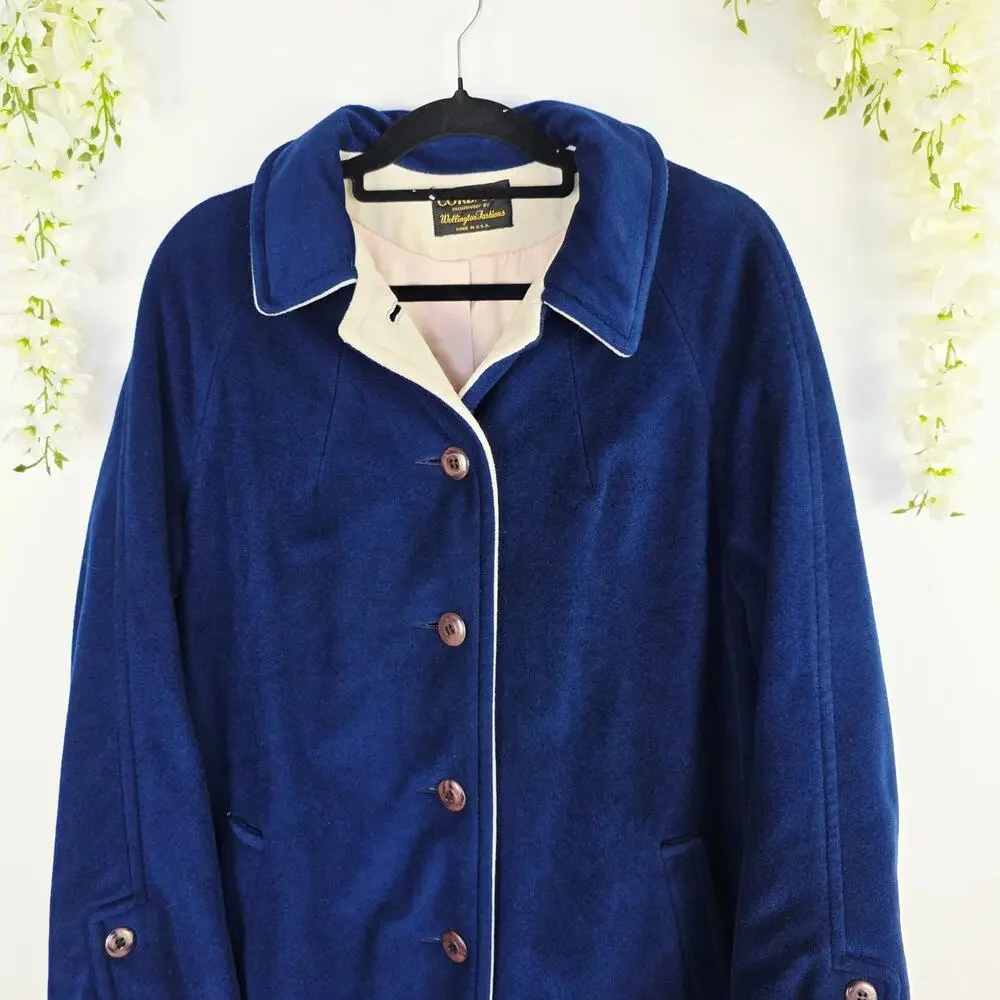 Cordana Wellington Fashion Long Coat Medium Blue Retro Vintage Classic Old Money